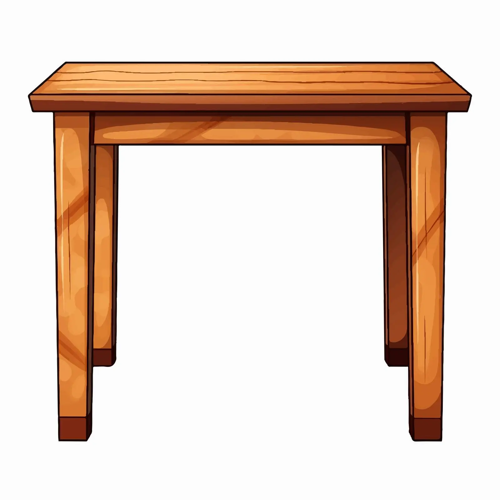 Brown Table Vector Illustration on White Background – free cartoon table image from Dotvec