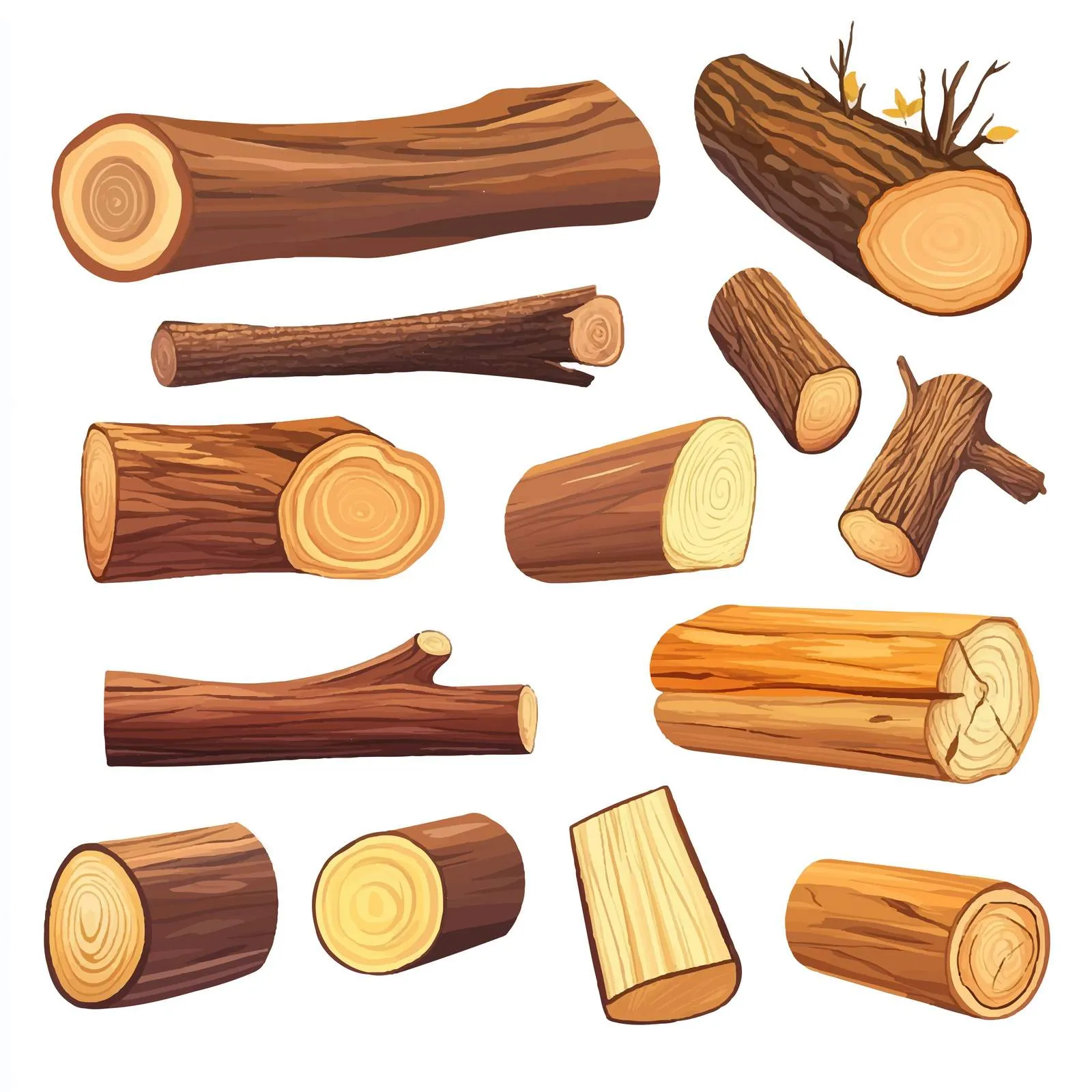 Flat Vector Illustration of Brown Tree Trunks — free download from Dotvec