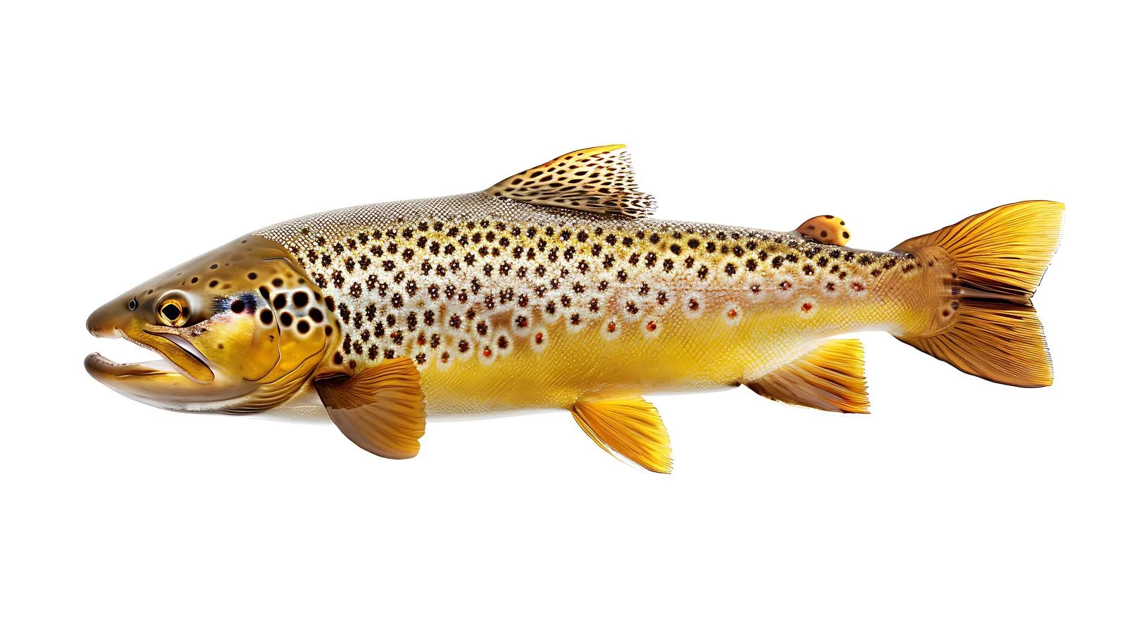 Elegant Brown Trout on White Background — free download from Dotvec