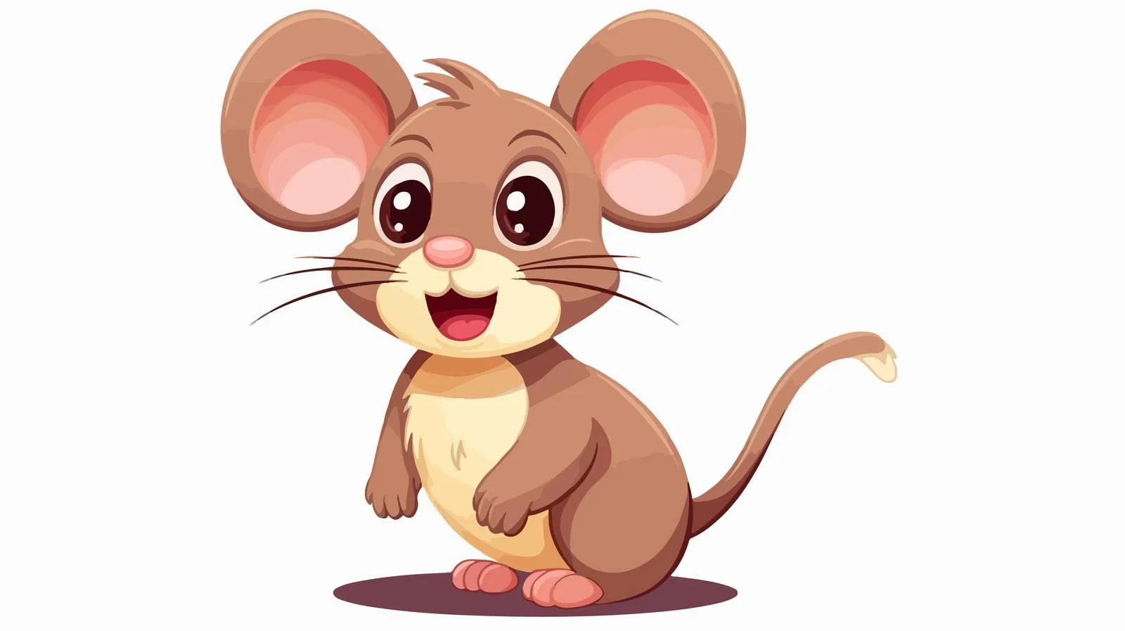 Cute Brown Mouse Cartoon Illustration — free download from Dotvec