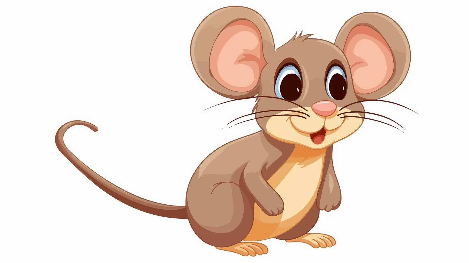 Cute Cartoon Brown Mouse Illustration — free download from Dotvec