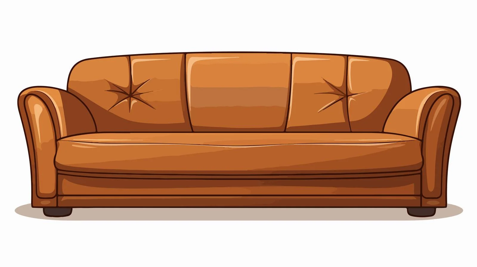 Elegant Brown Sofa Cartoon Illustration — free download from Dotvec
