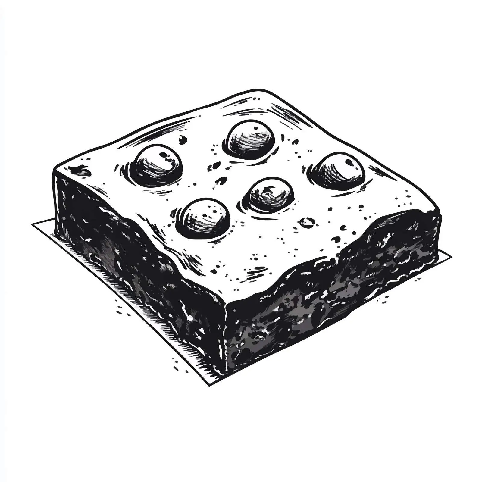 Black and White Brownie Cartoon Vector — free download from Dotvec