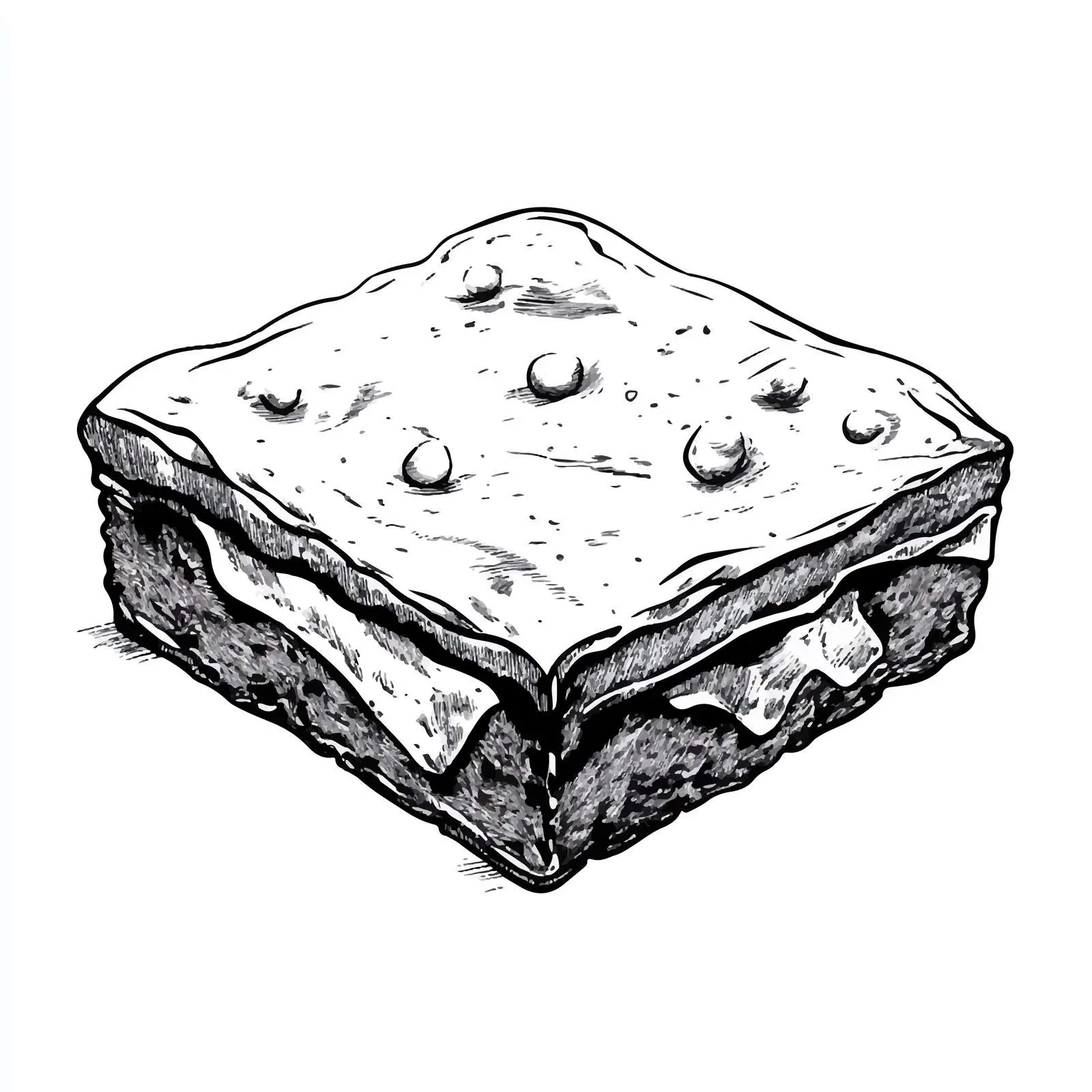 Black and White Brownie Cartoon Vector — free download from Dotvec