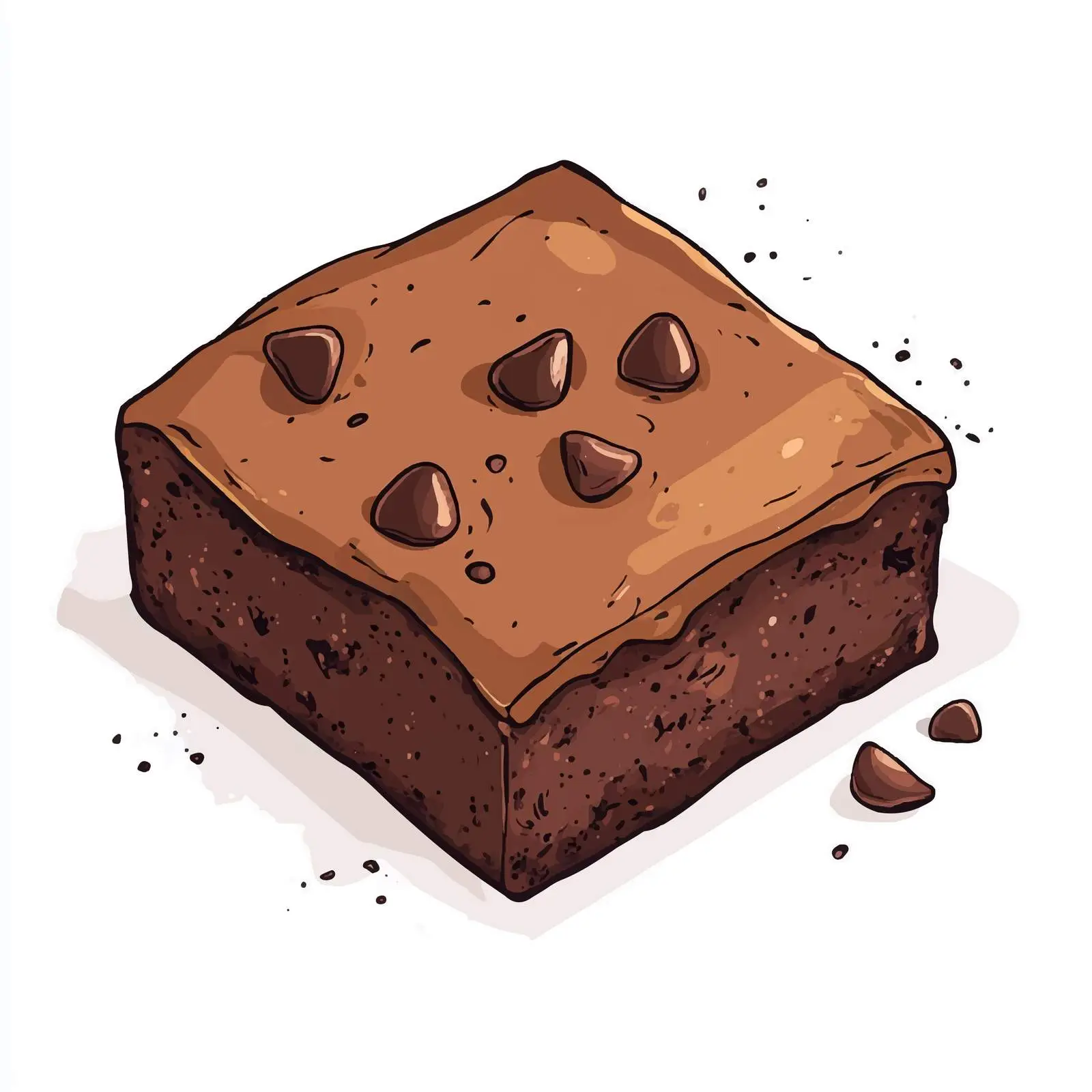Hand-Drawn Brownie Cartoon Vector — free download from Dotvec