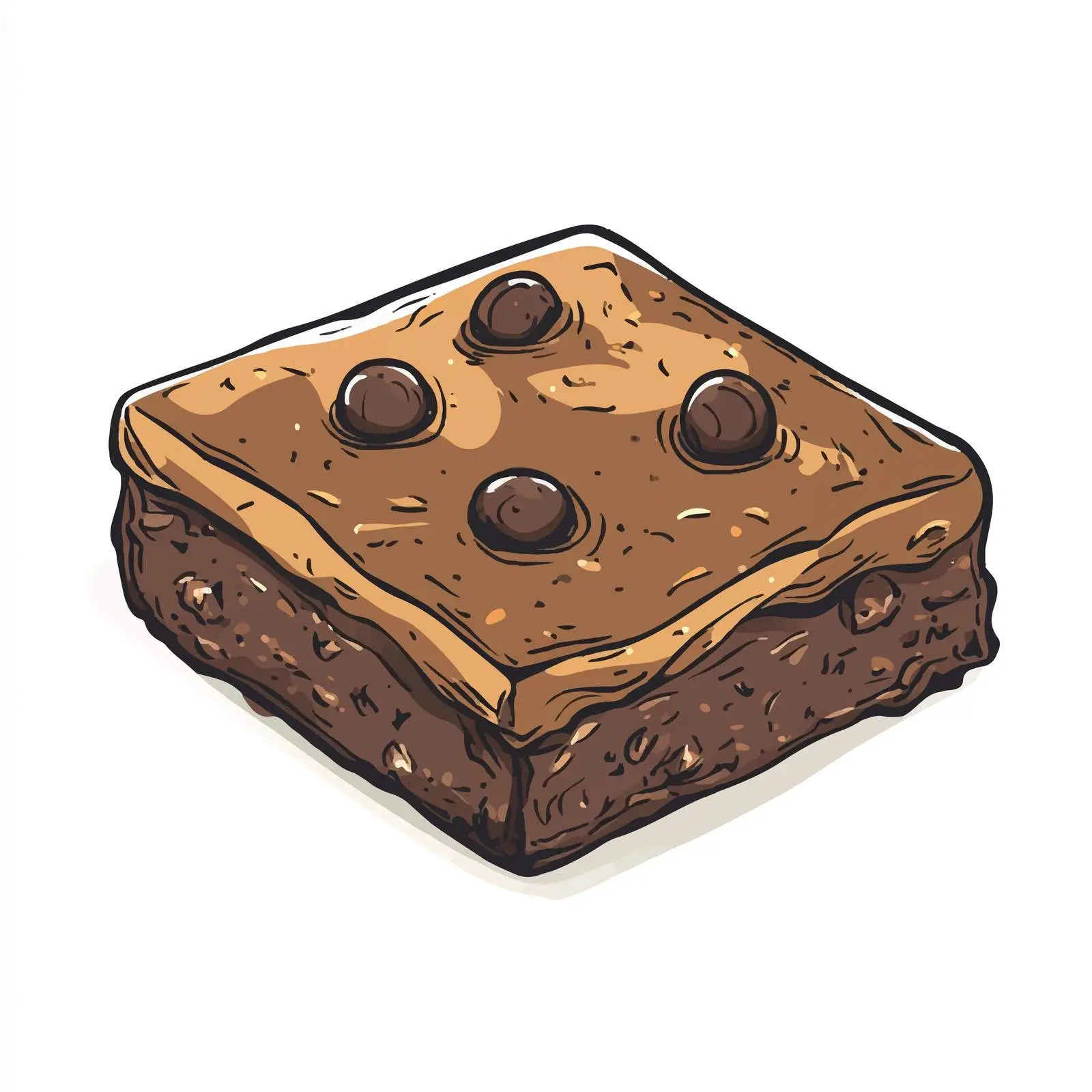 Hand-Drawn Brownie Cartoon Vector Illustration — free download from Dotvec