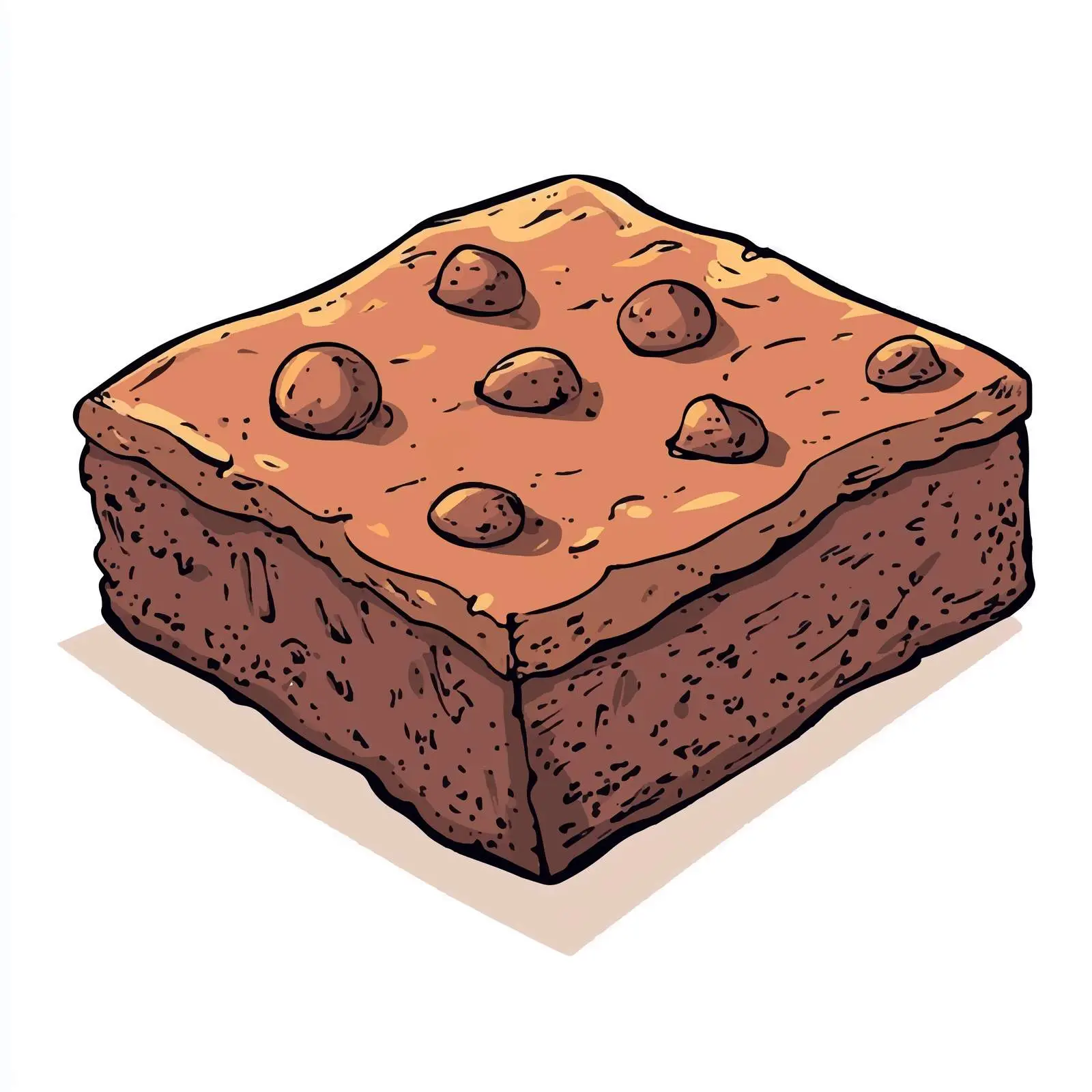 Hand Drawn Cartoon Brownie Illustration — free download from Dotvec