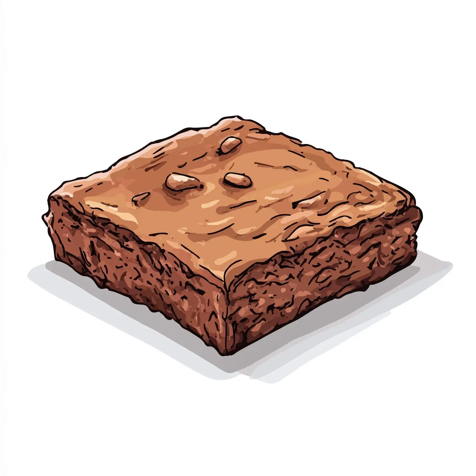 Hand-Drawn Cartoon Brownie Vector — free download from Dotvec