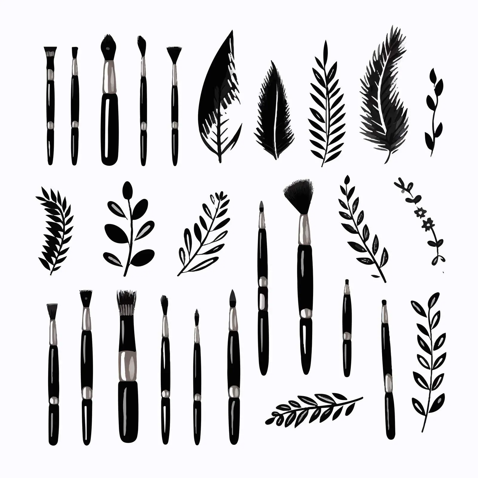 Black Brush Elements Kit for Flyers – free modern vectors image from Dotvec