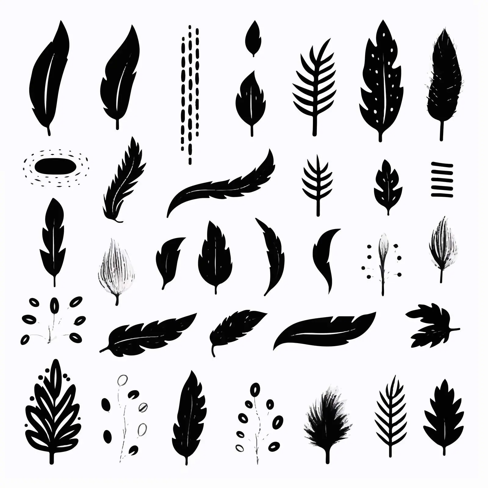 Black Brush Elements Vector Kit for Flyers – free art elements image from Dotvec