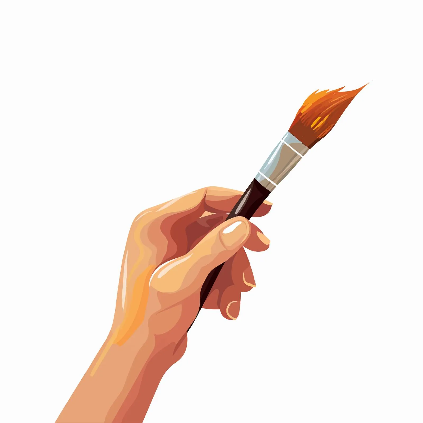 Painter's Hand Holding Paintbrush in Action — free download from Dotvec