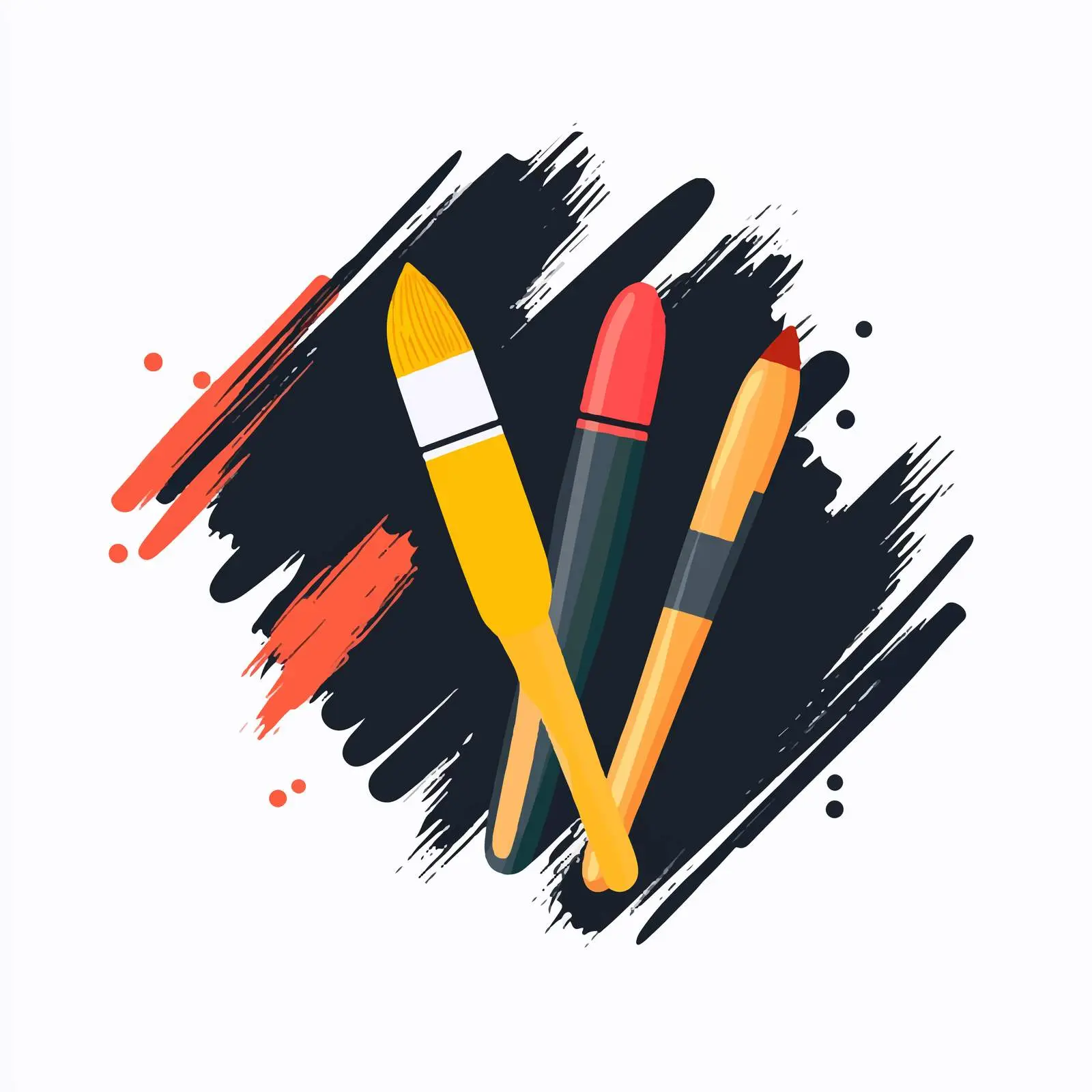 Flat School Brush Vector Icon – free school element image from Dotvec
