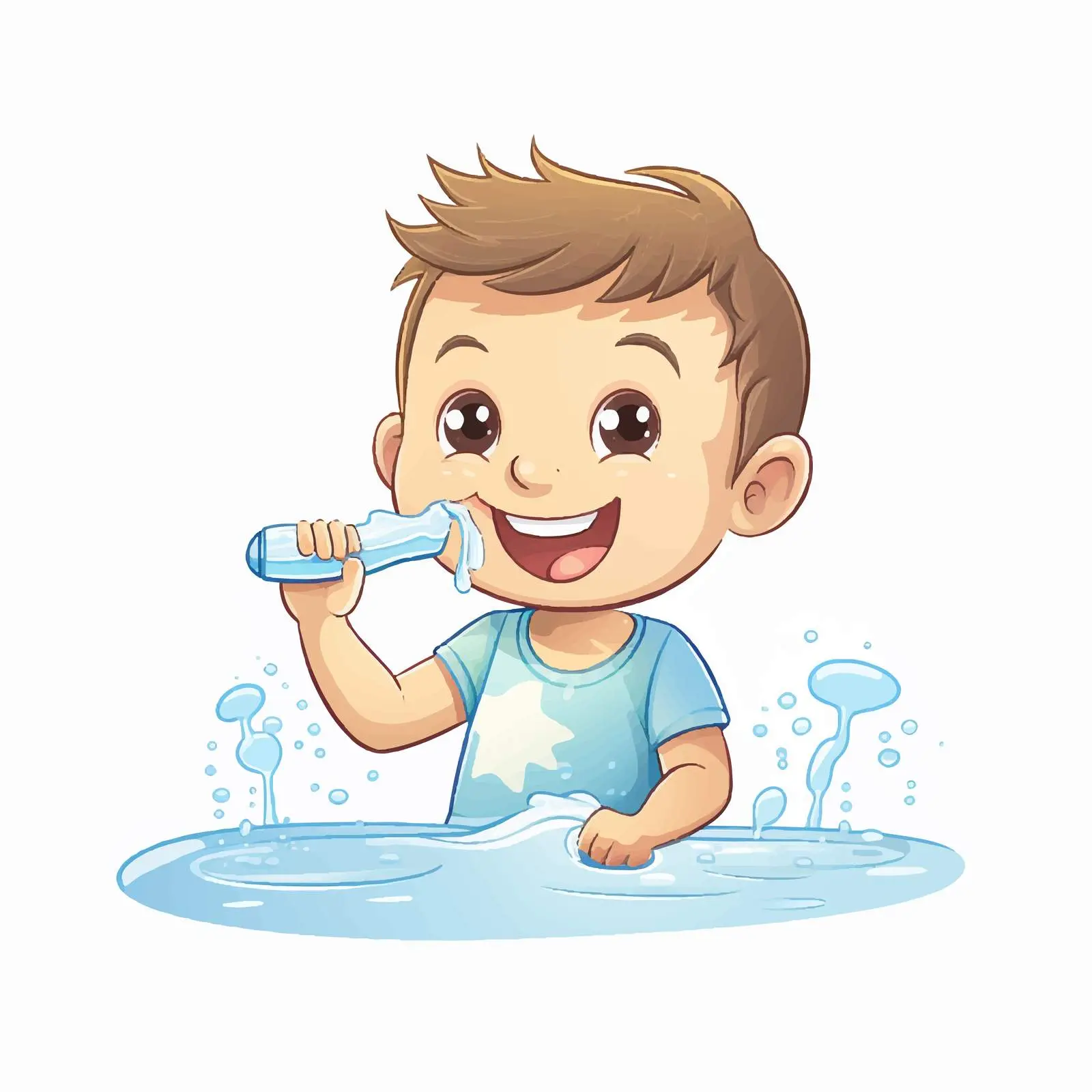 Cartoon Vector Illustration of Brushing Teeth — free download from Dotvec