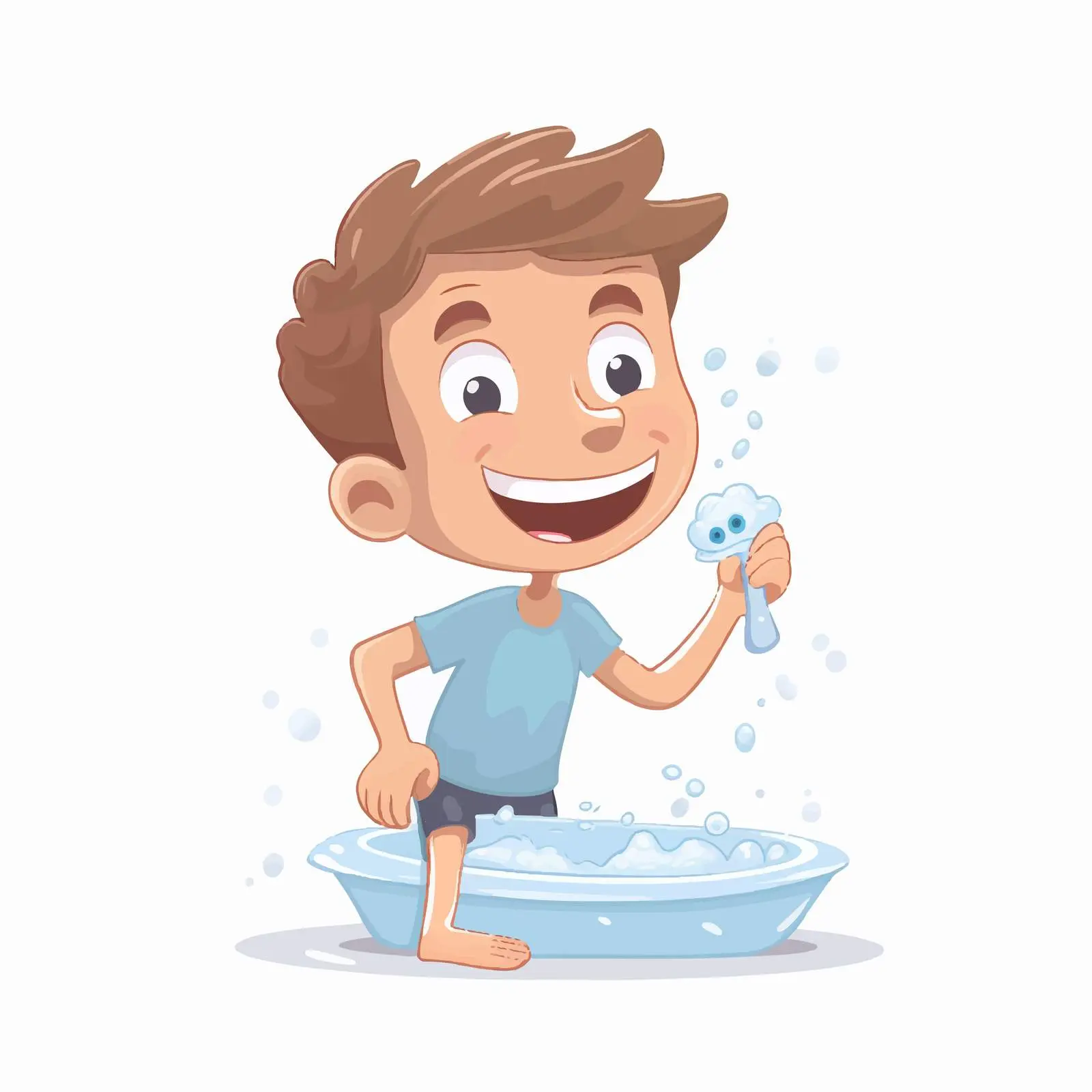 Cartoon Vector Illustration of Brushing Teeth — free download from Dotvec