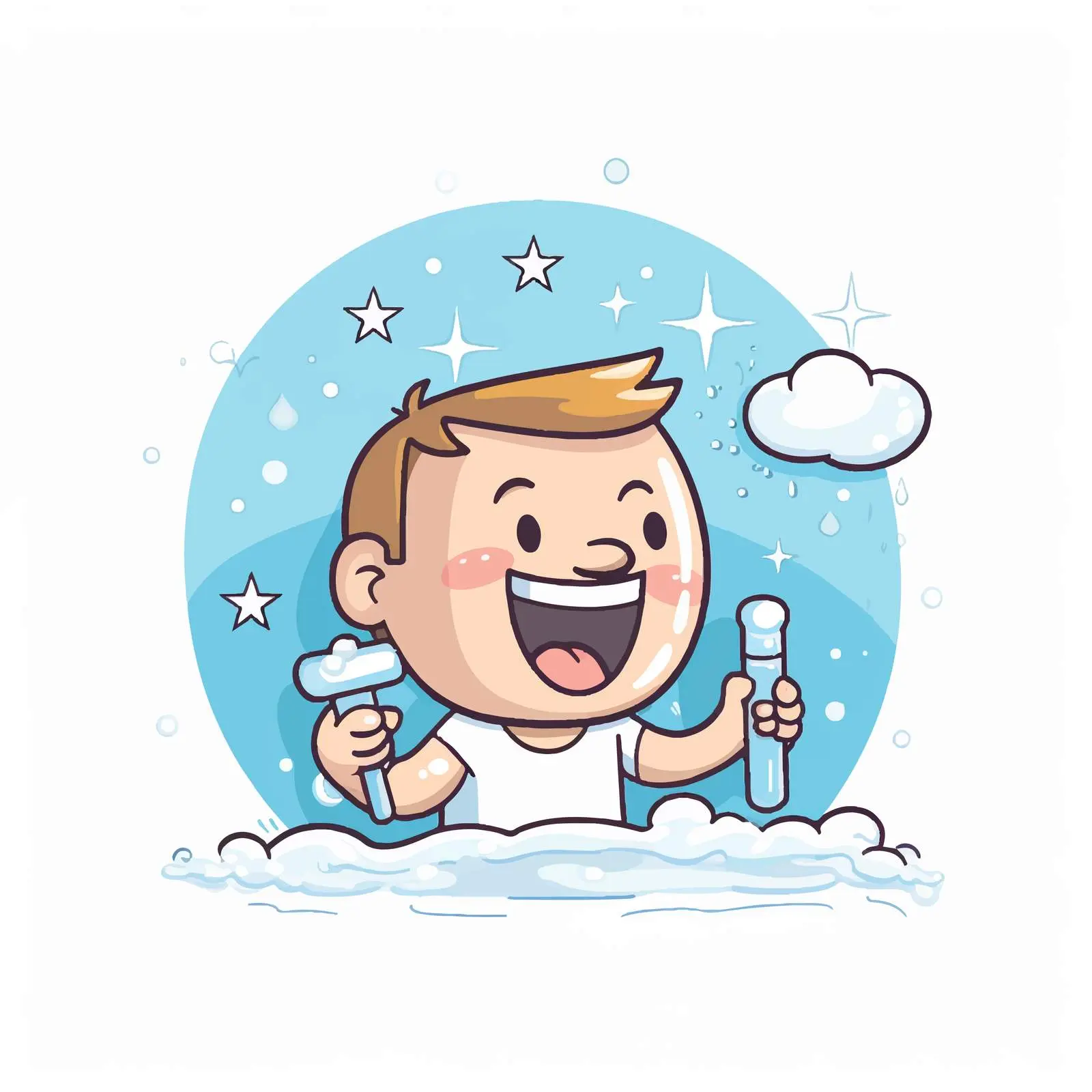 Cartoon Brushing Teeth Vector Illustration — free download from Dotvec