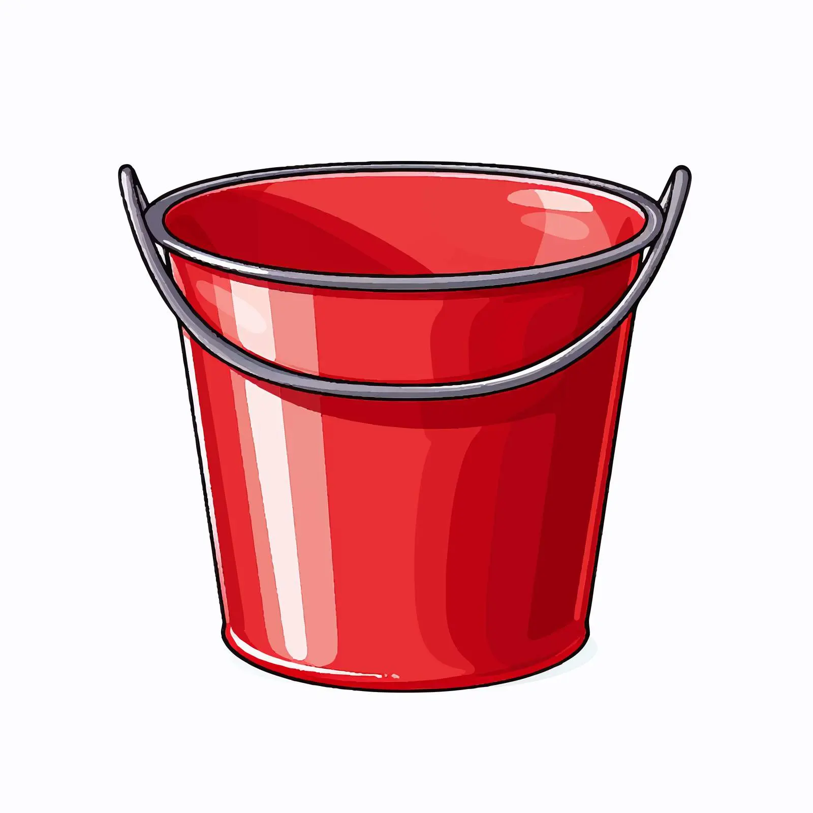 Isolated Bucket Line Vector Illustration on White Background — free download from Dotvec