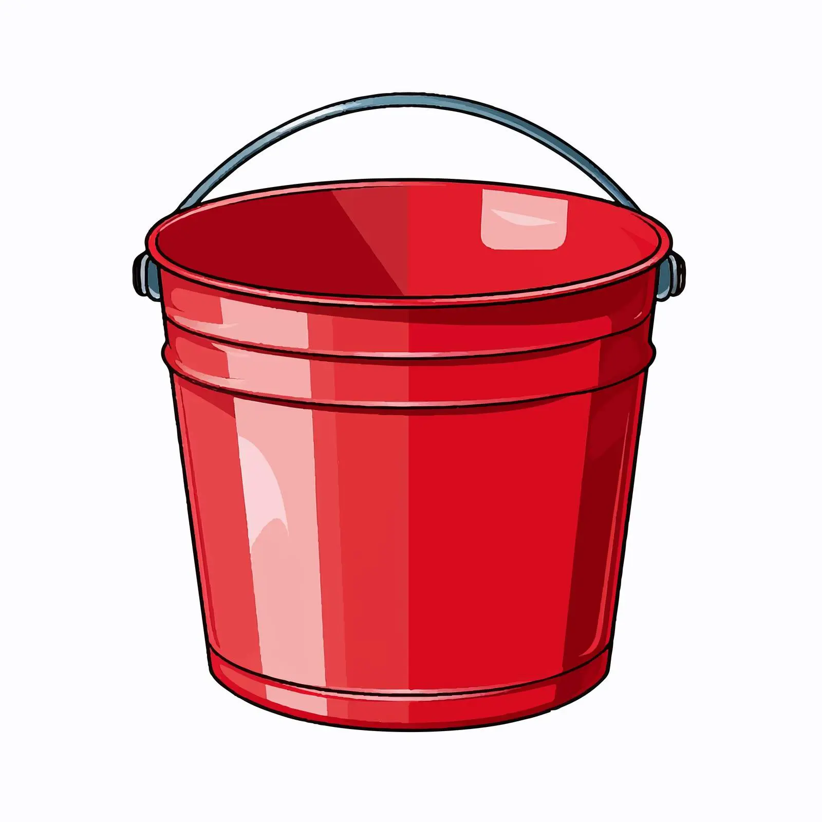 Bucket Line Vector Illustration on White Background — free download from Dotvec