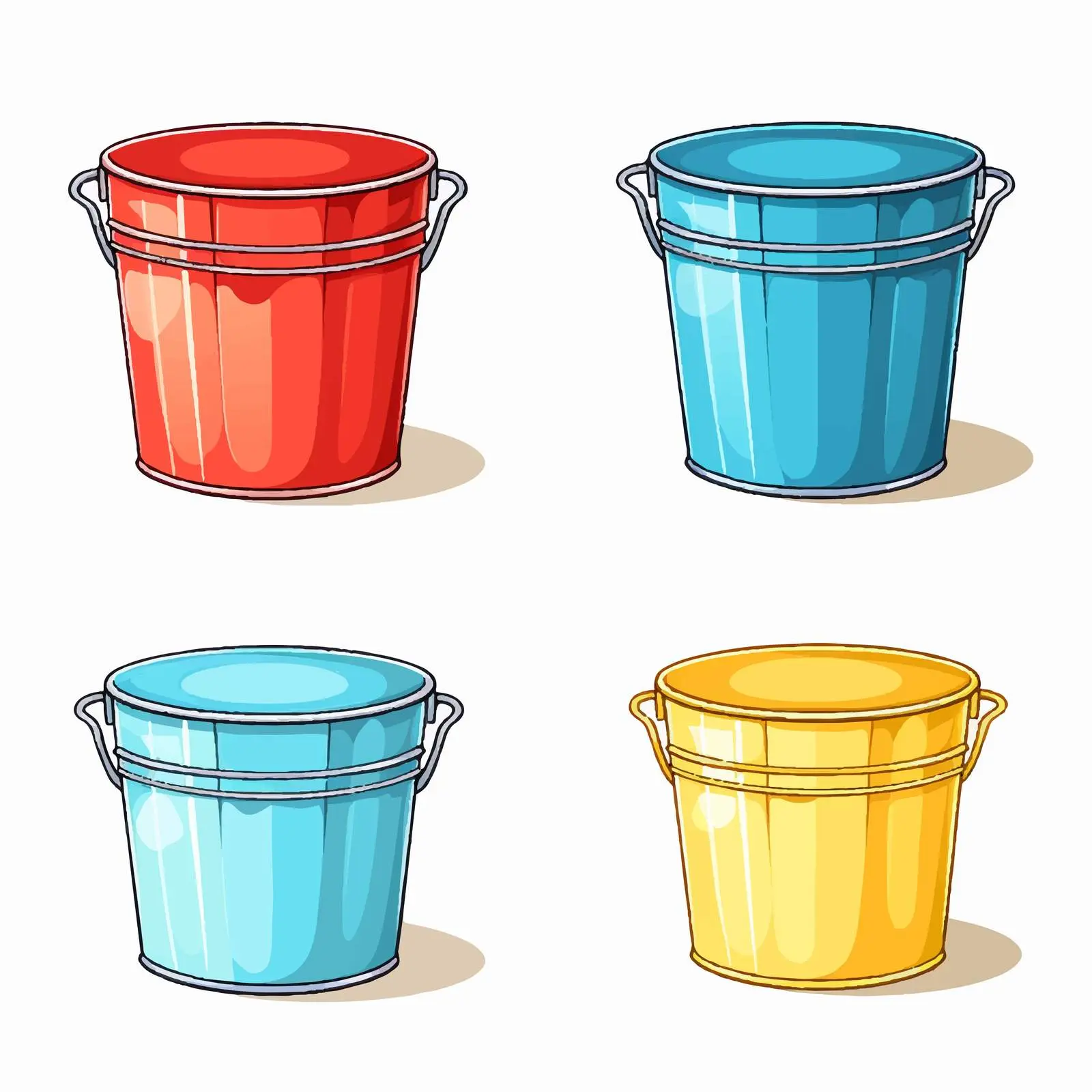 Bucket Line Vector Illustration on White Background – free outline drawing image from Dotvec