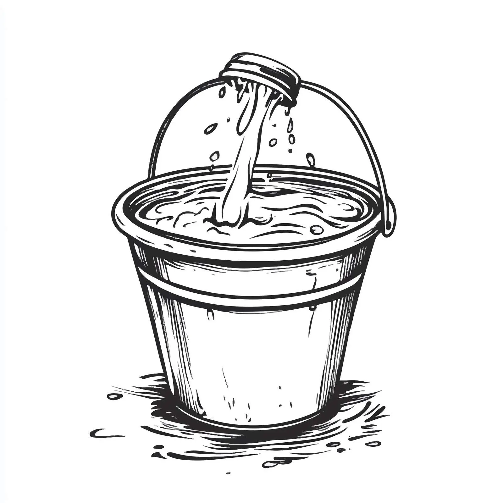 Black and White Water Bucket Vector — free download from Dotvec