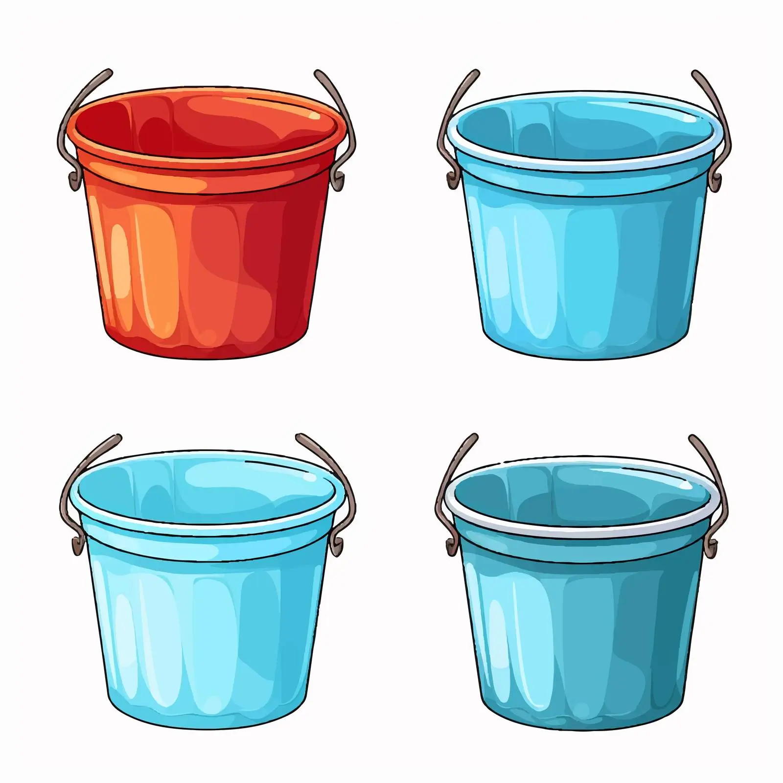 Isolated Bucket Vector Illustration on White Background — free download from Dotvec