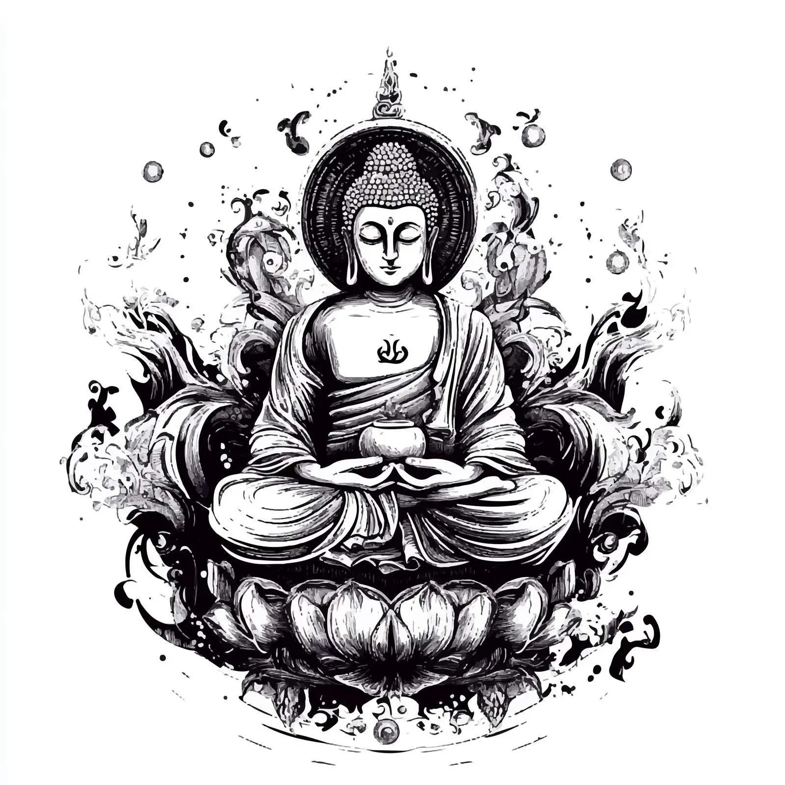 Buddha Cartoon Vector Illustration — free download from Dotvec