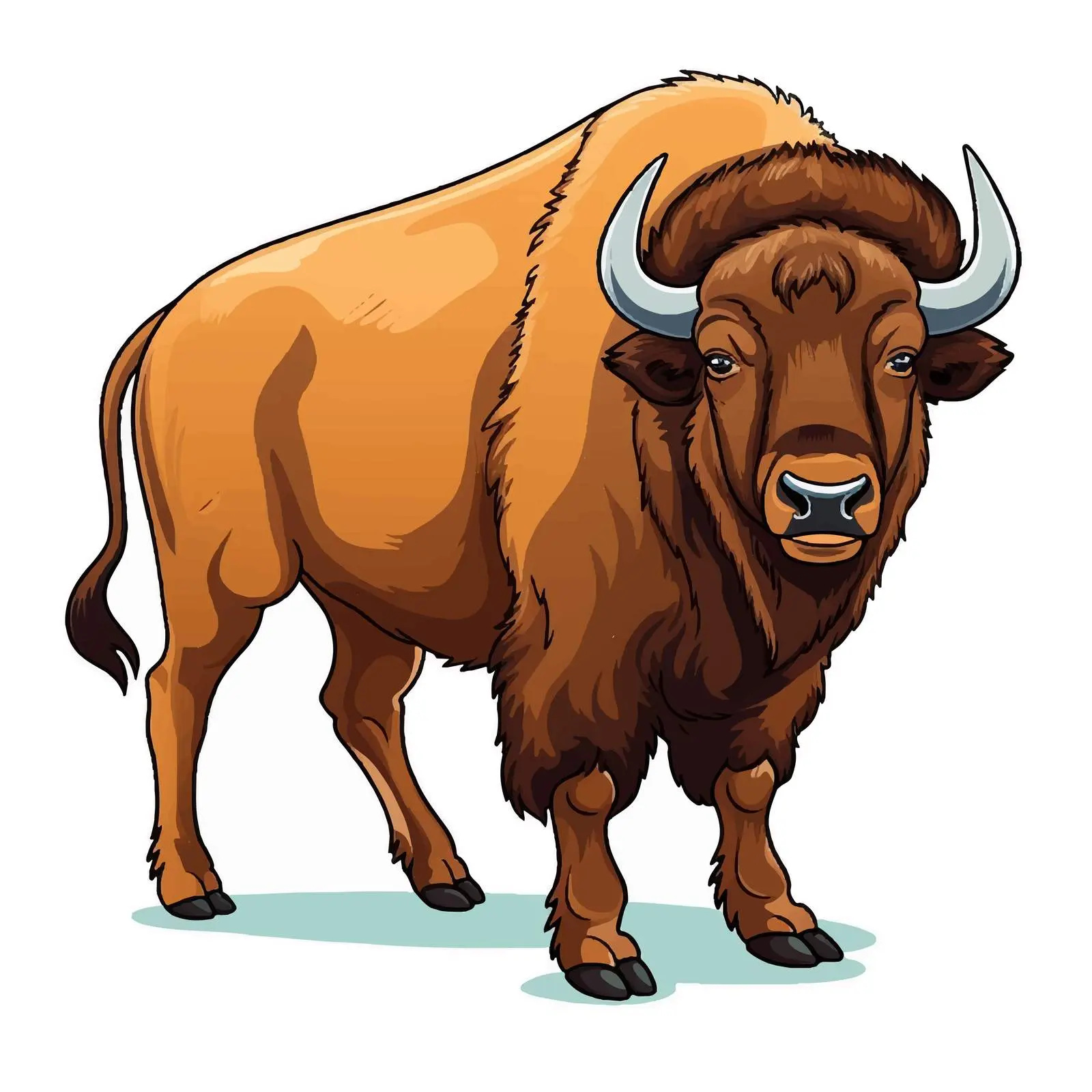 Cartoon Buffalo Bull Bison Character on White Background — free download from Dotvec