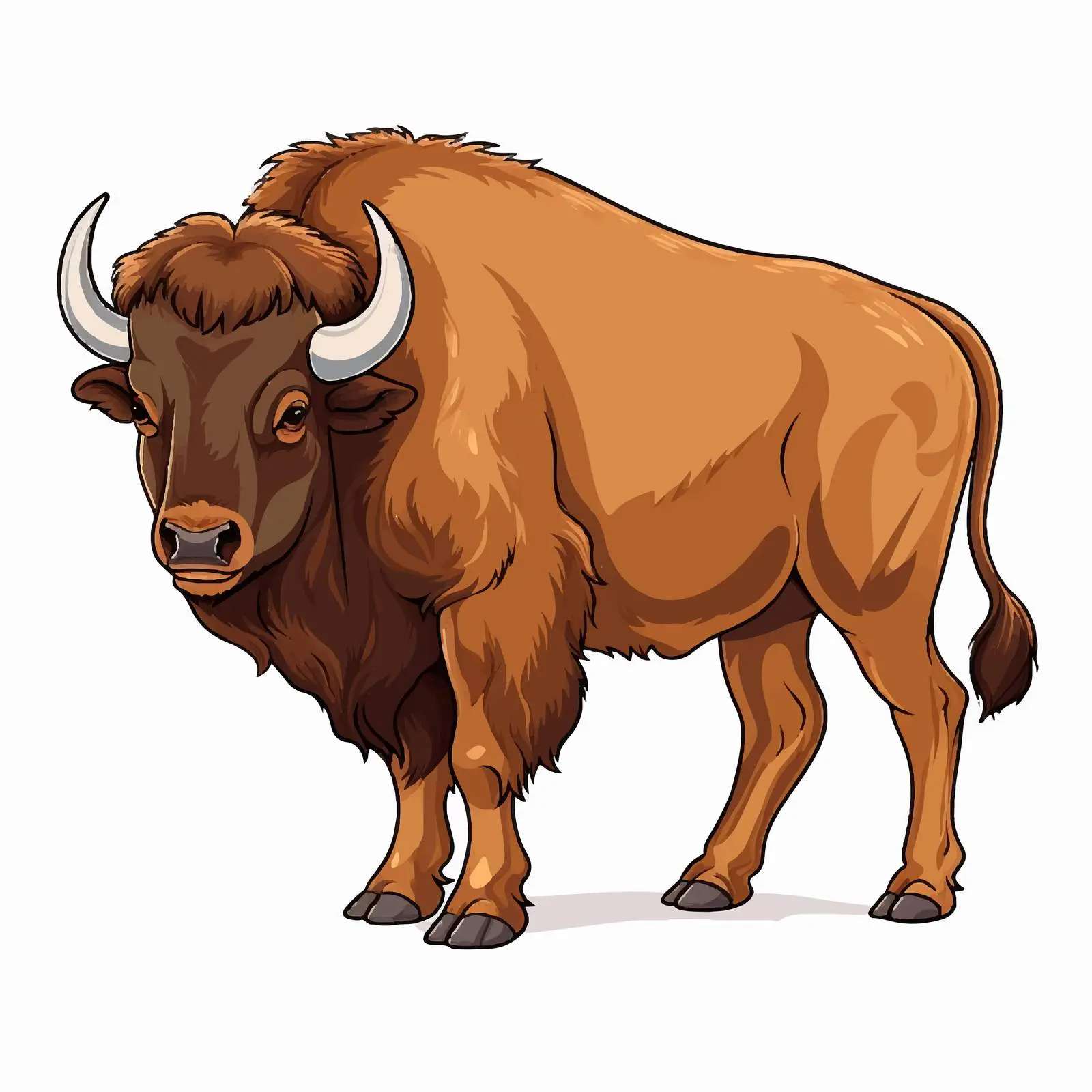 Cartoon Buffalo Bull Bison Character on White Background — free download from Dotvec
