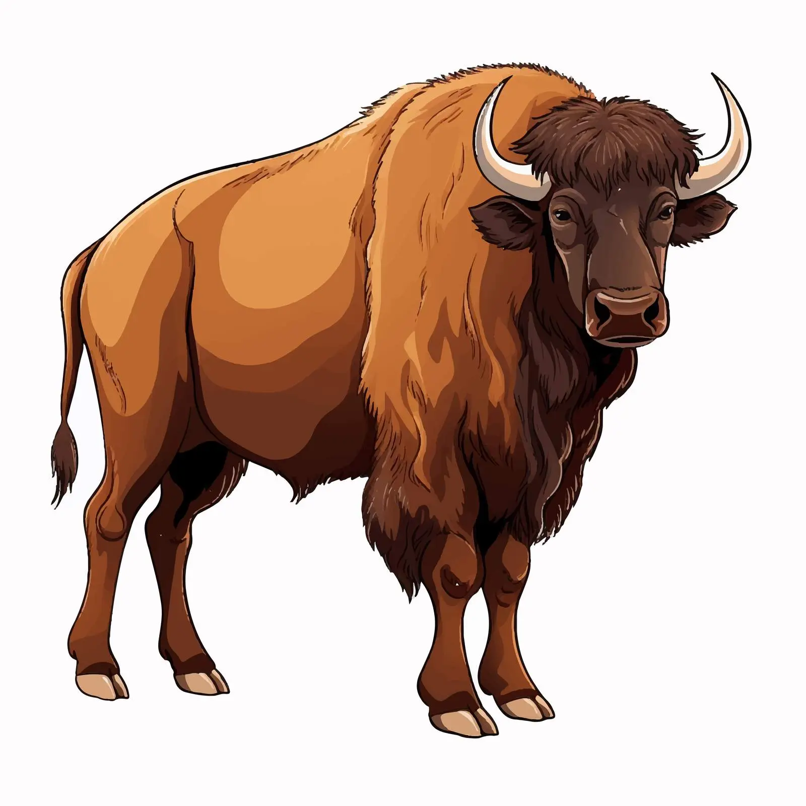 Cartoon Buffalo Bull Bison Character Vector Art — free download from Dotvec