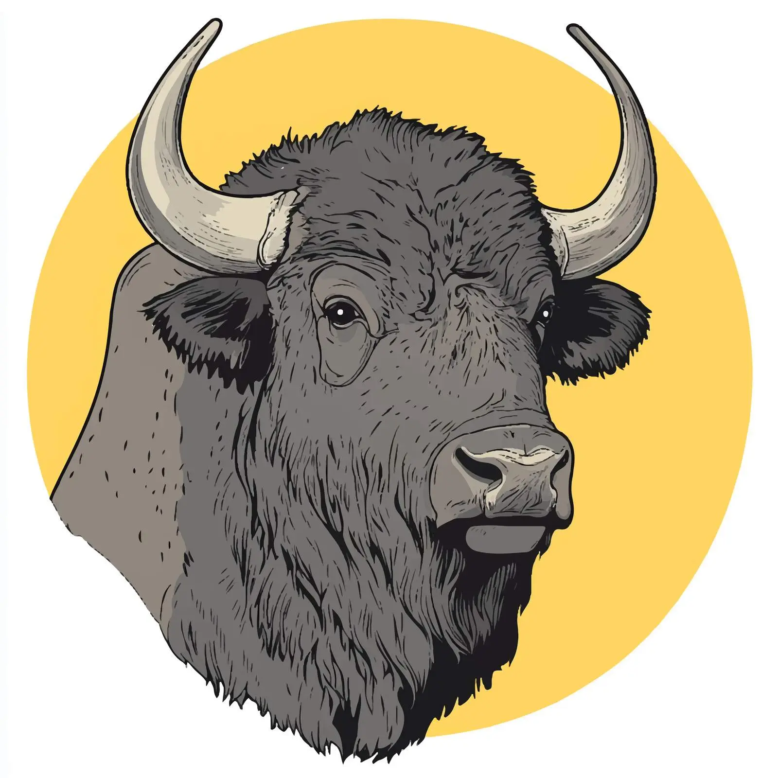 Hand-Drawn Buffalo Illustration Vector — free download from Dotvec