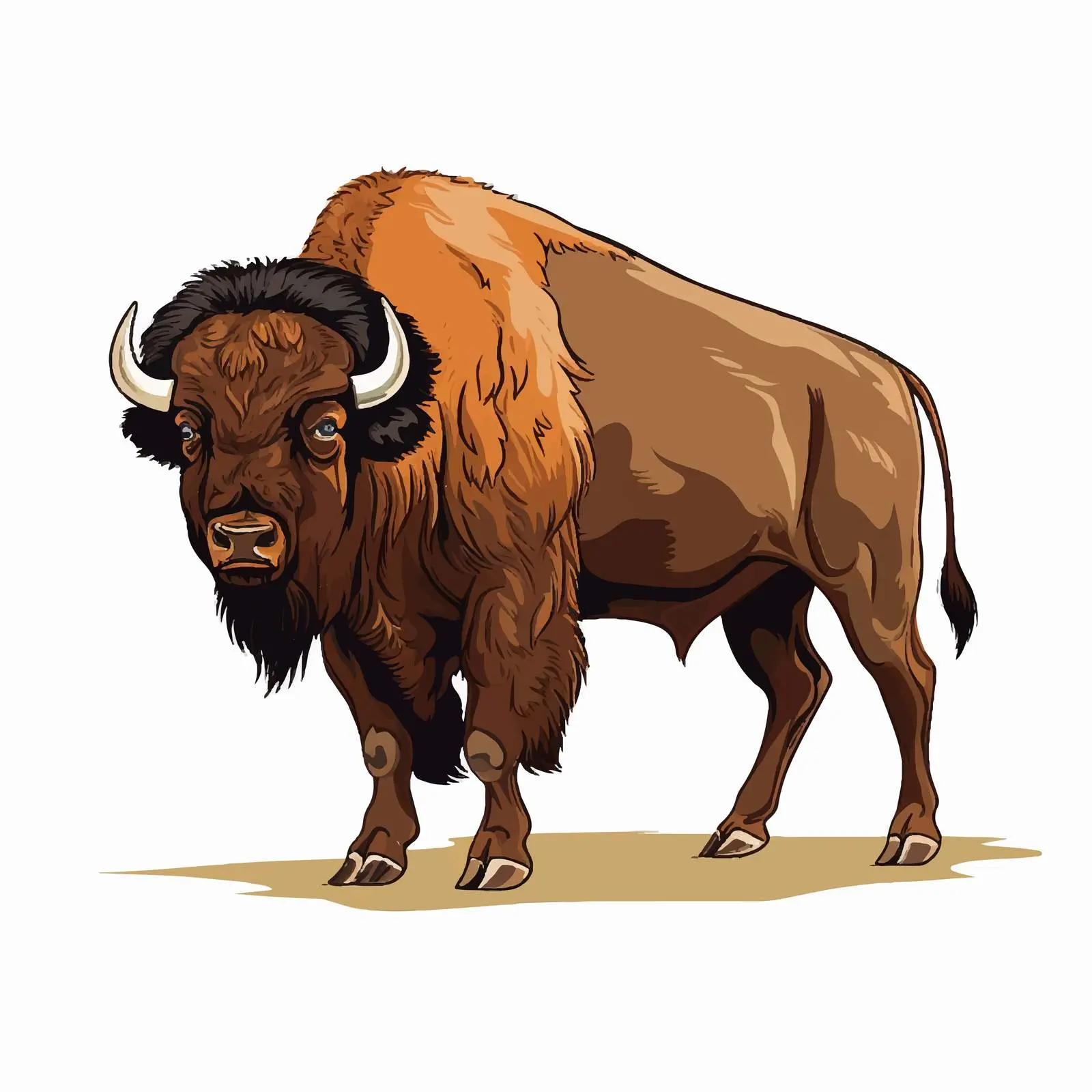 Cartoon Buffalo Line Vector Illustration — free download from Dotvec