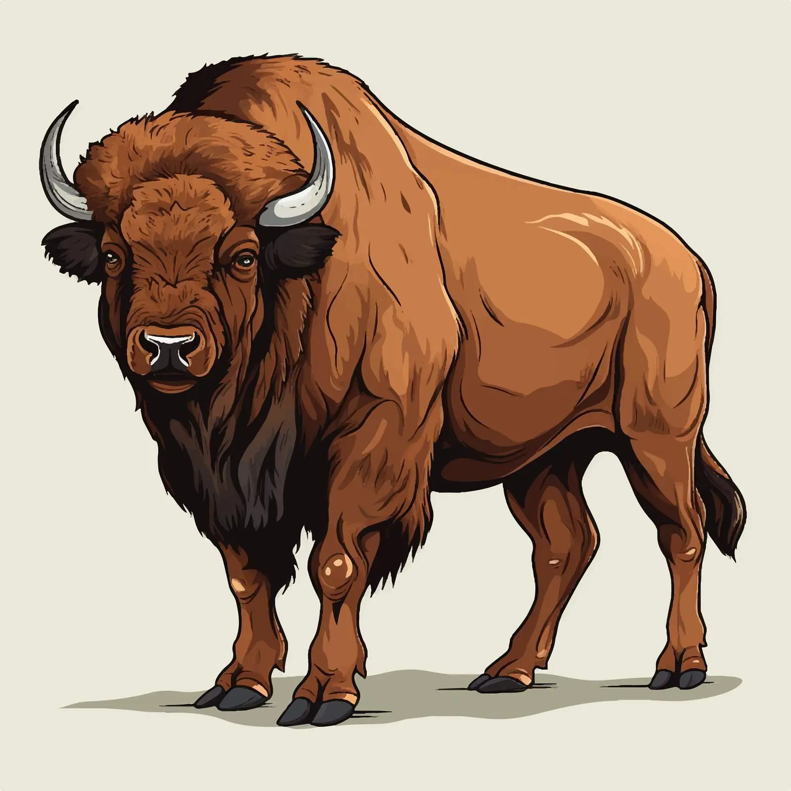 Cartoon Vector Illustration of a Buffalo — free download from Dotvec