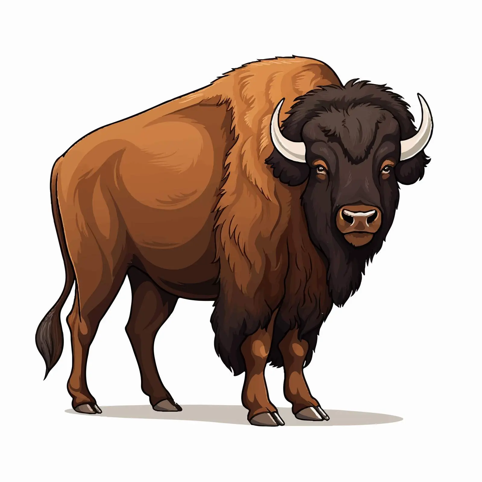Cartoon Buffalo Line Vector Illustration — free download from Dotvec