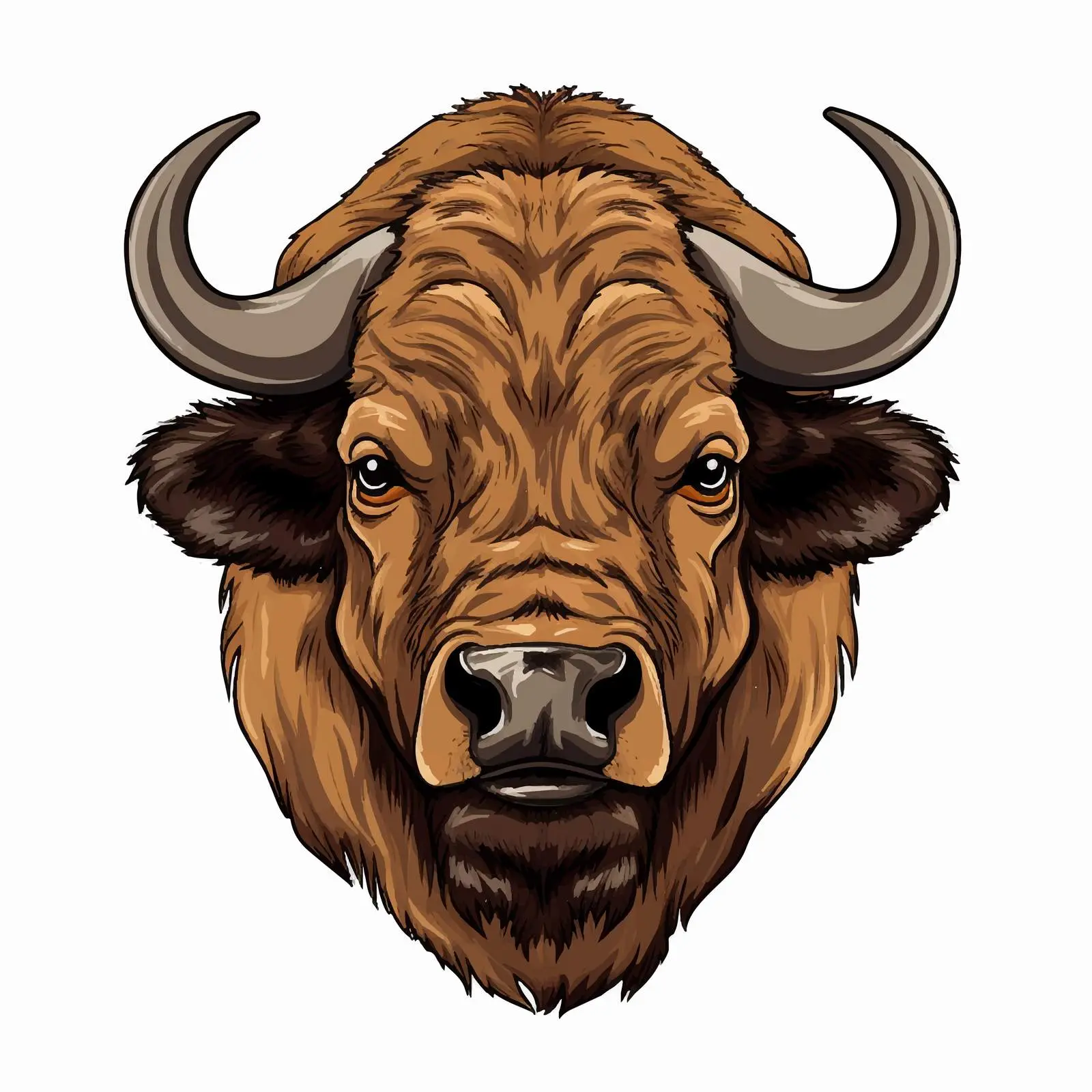 Buffalo Line Vector Illustration on White Background — free download from Dotvec
