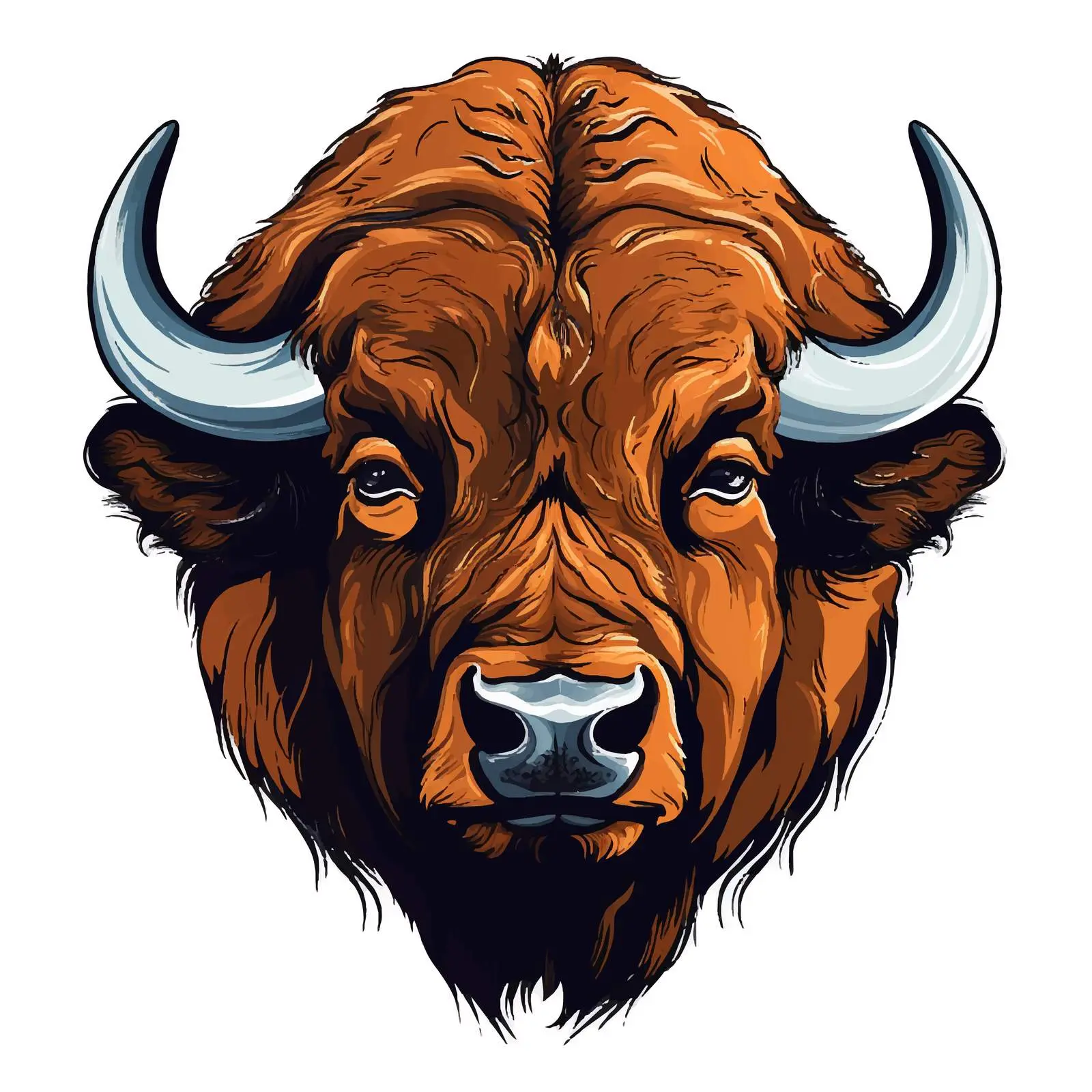 Buffalo Line Vector Illustration on White Background — free download from Dotvec
