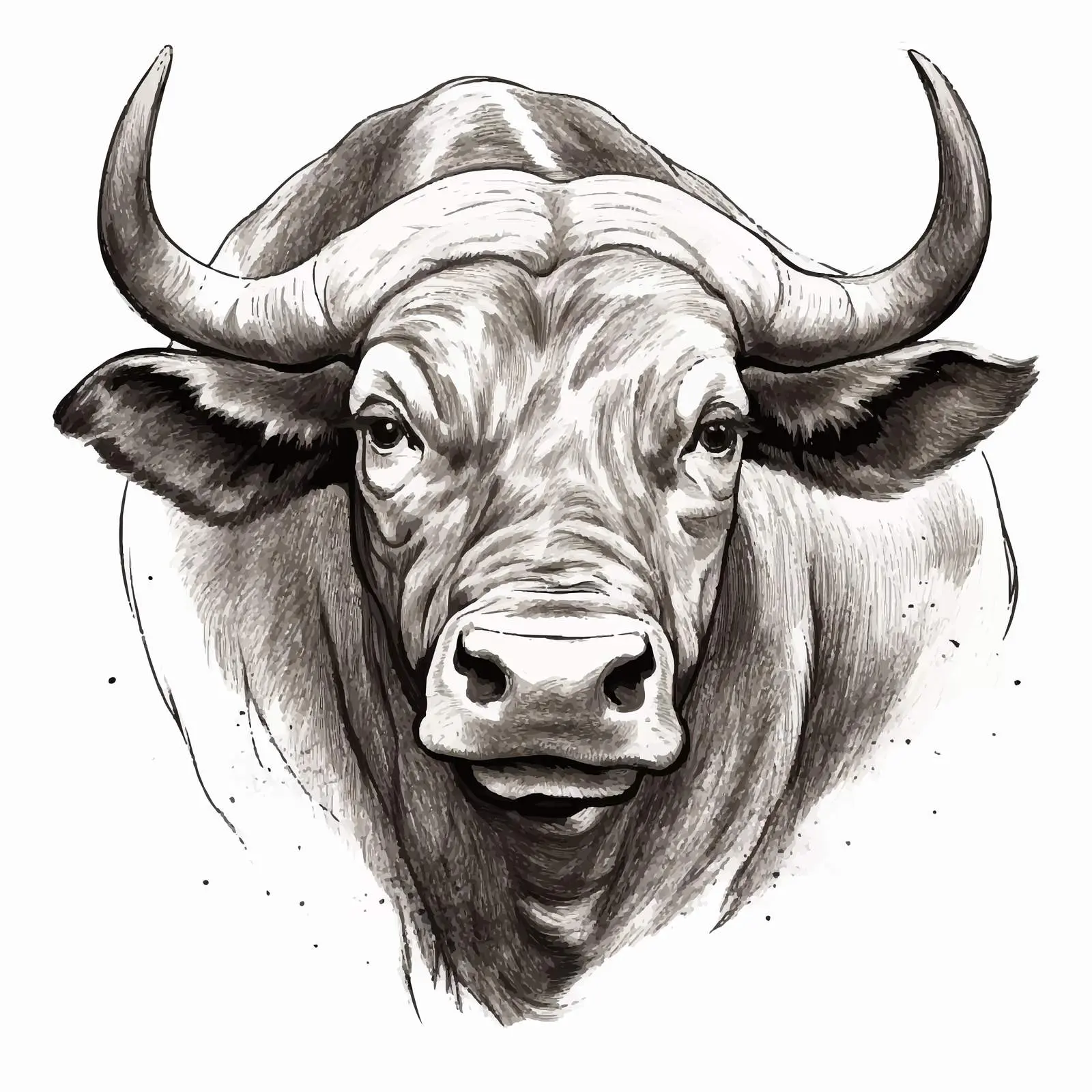 Buffalo Sketch Vector Illustration on White Background — free download from Dotvec