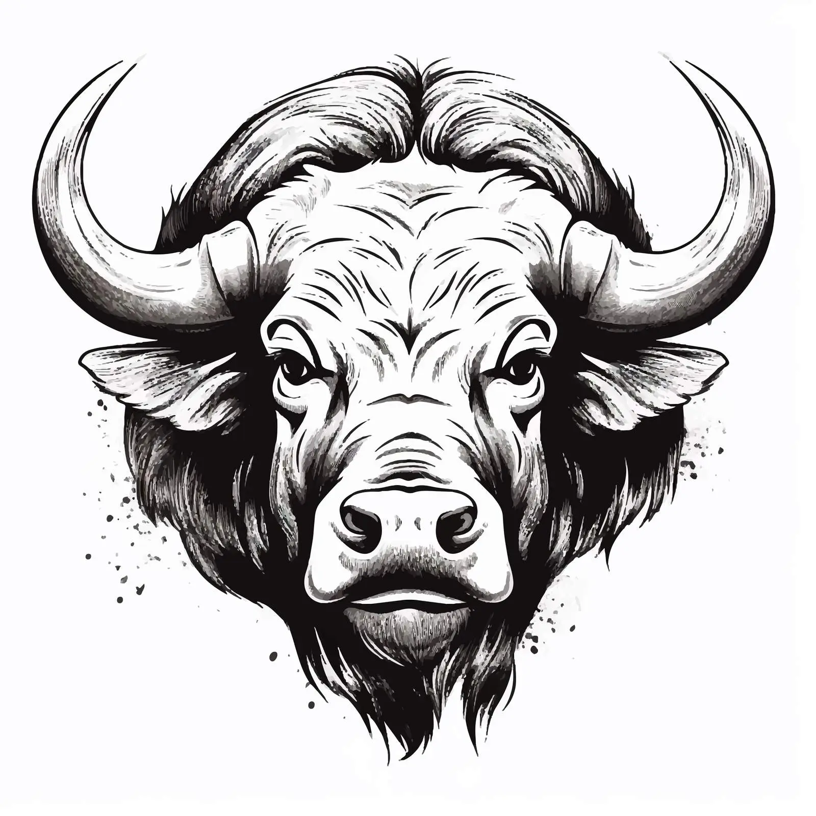 Buffalo Sketch Vector Illustration on White Background — free download from Dotvec
