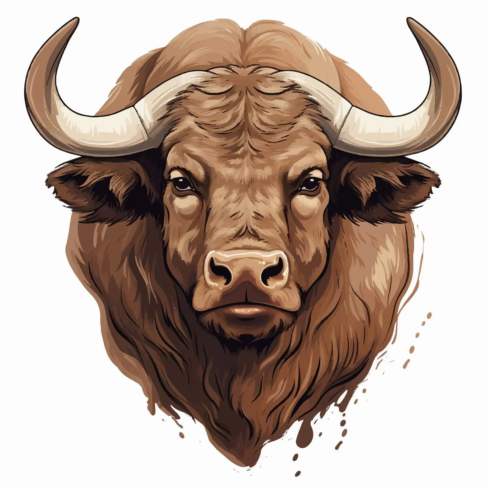 Isolated Buffalo Vector Illustration on White Background — free download from Dotvec