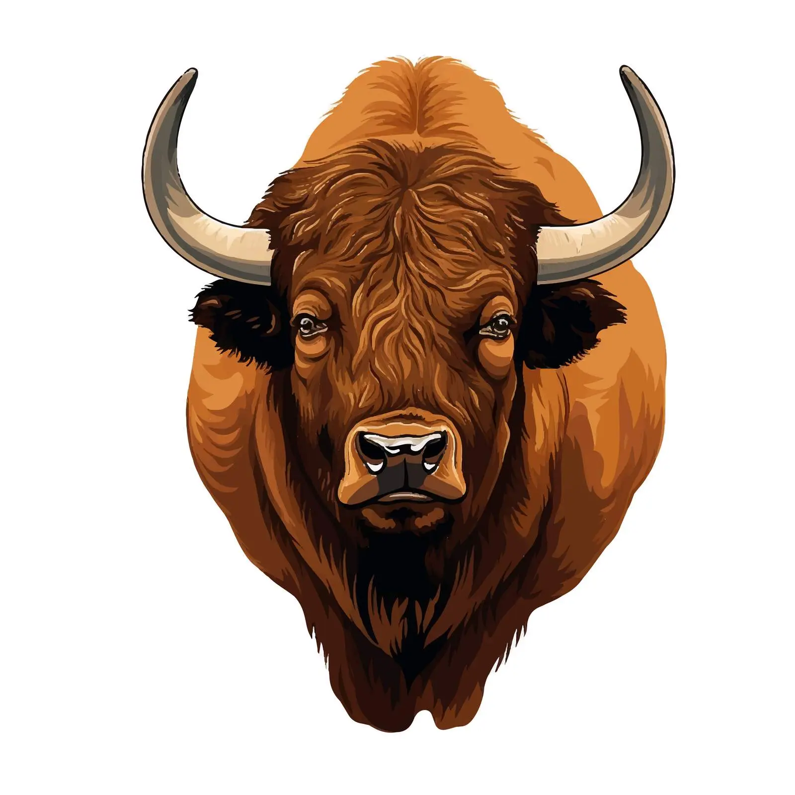 Buffalo Vector Illustration on White Background — free download from Dotvec