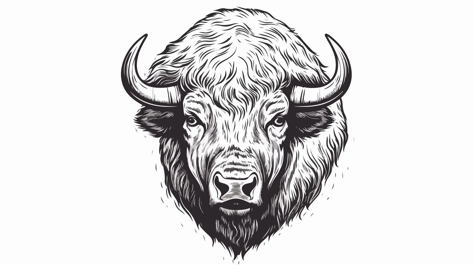 Hand-drawn Buffalo Logo Sketch — free download from Dotvec