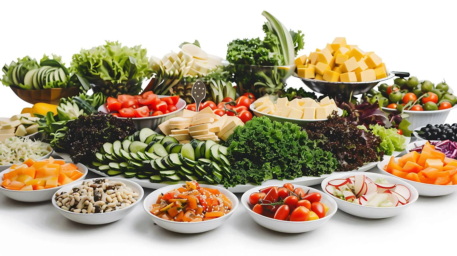 Colorful Assortment of Fresh Salads on Buffet — free download from Dotvec