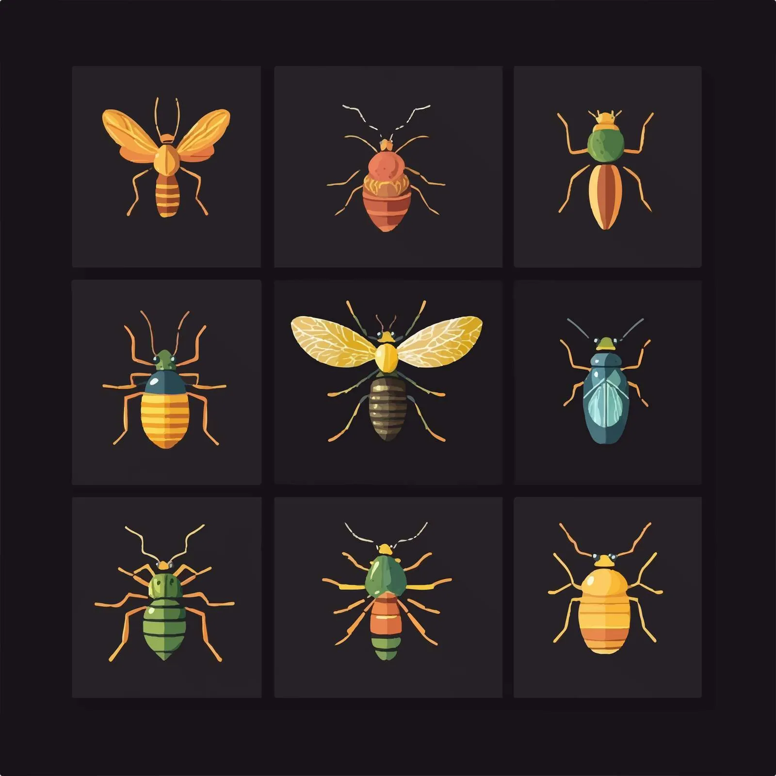 Flat Style Bugs and Insect Icon Set – free ladybug image from Dotvec