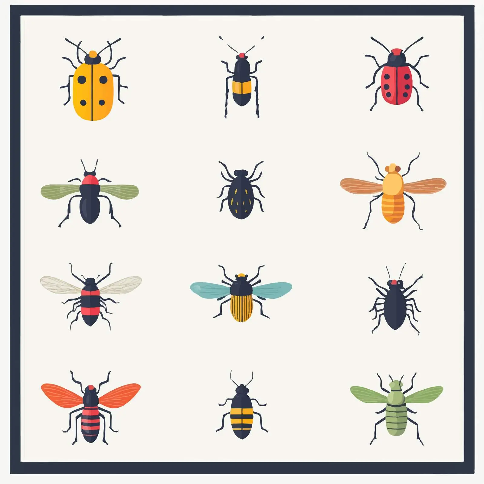Flat Insects and Bugs Icon Set — free download from Dotvec