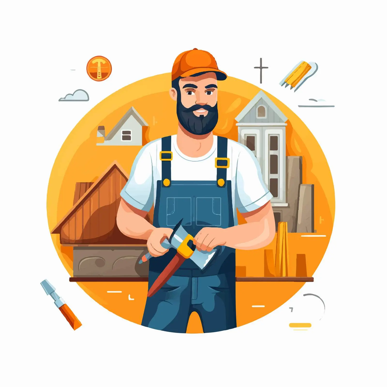 Builder and Architect Construction Design Illustration — free download from Dotvec