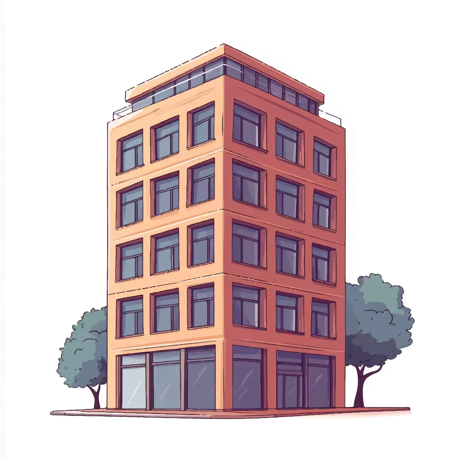 Hand-Drawn Cartoon Building Vector — free download from Dotvec