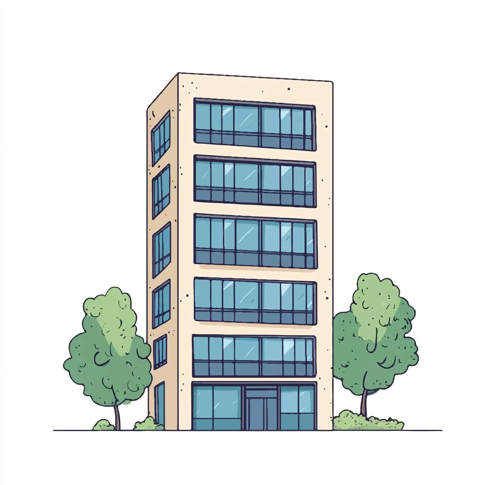 Hand-Drawn Cartoon Building Vector — free download from Dotvec