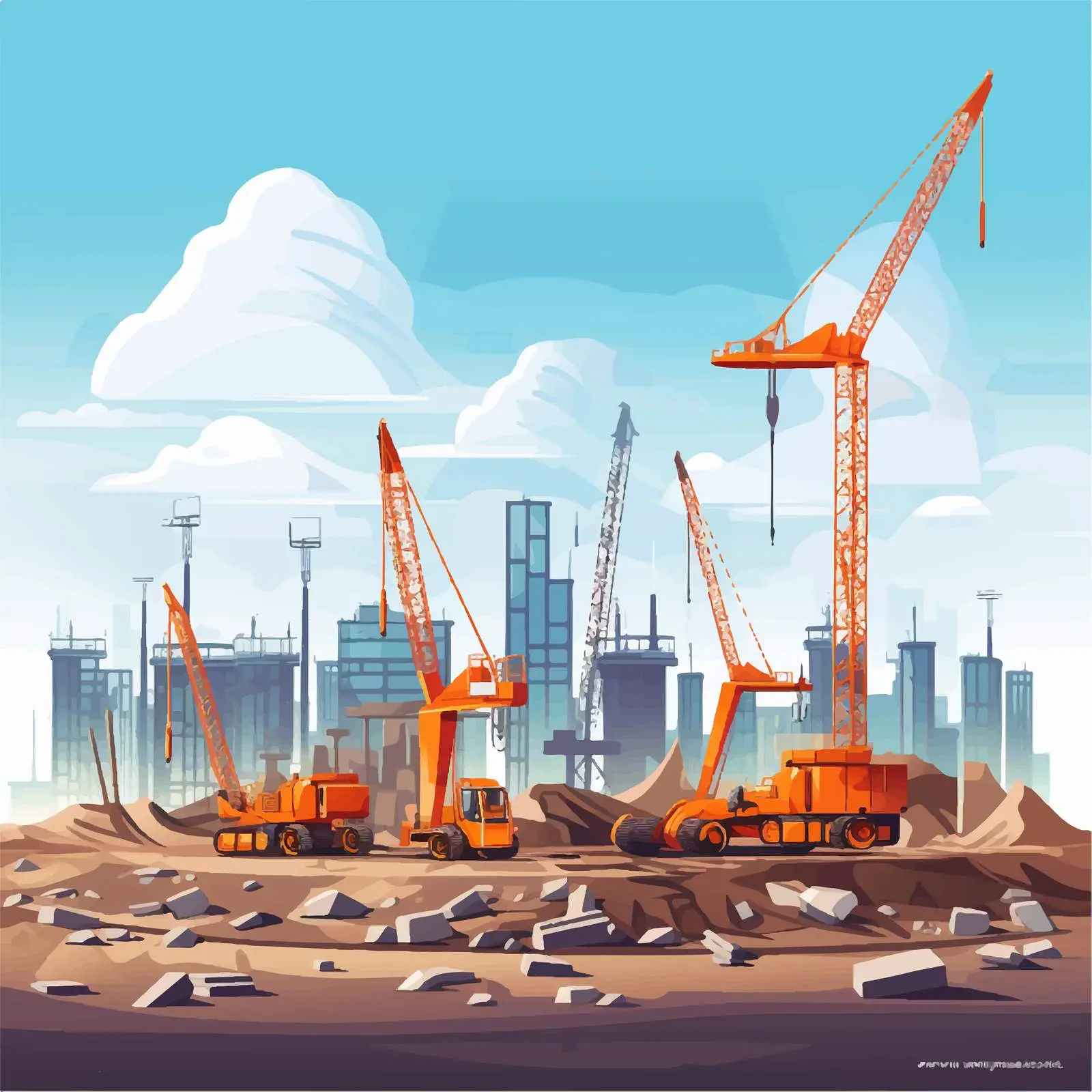 Building Construction Site Background Vector Illustration — free download from Dotvec