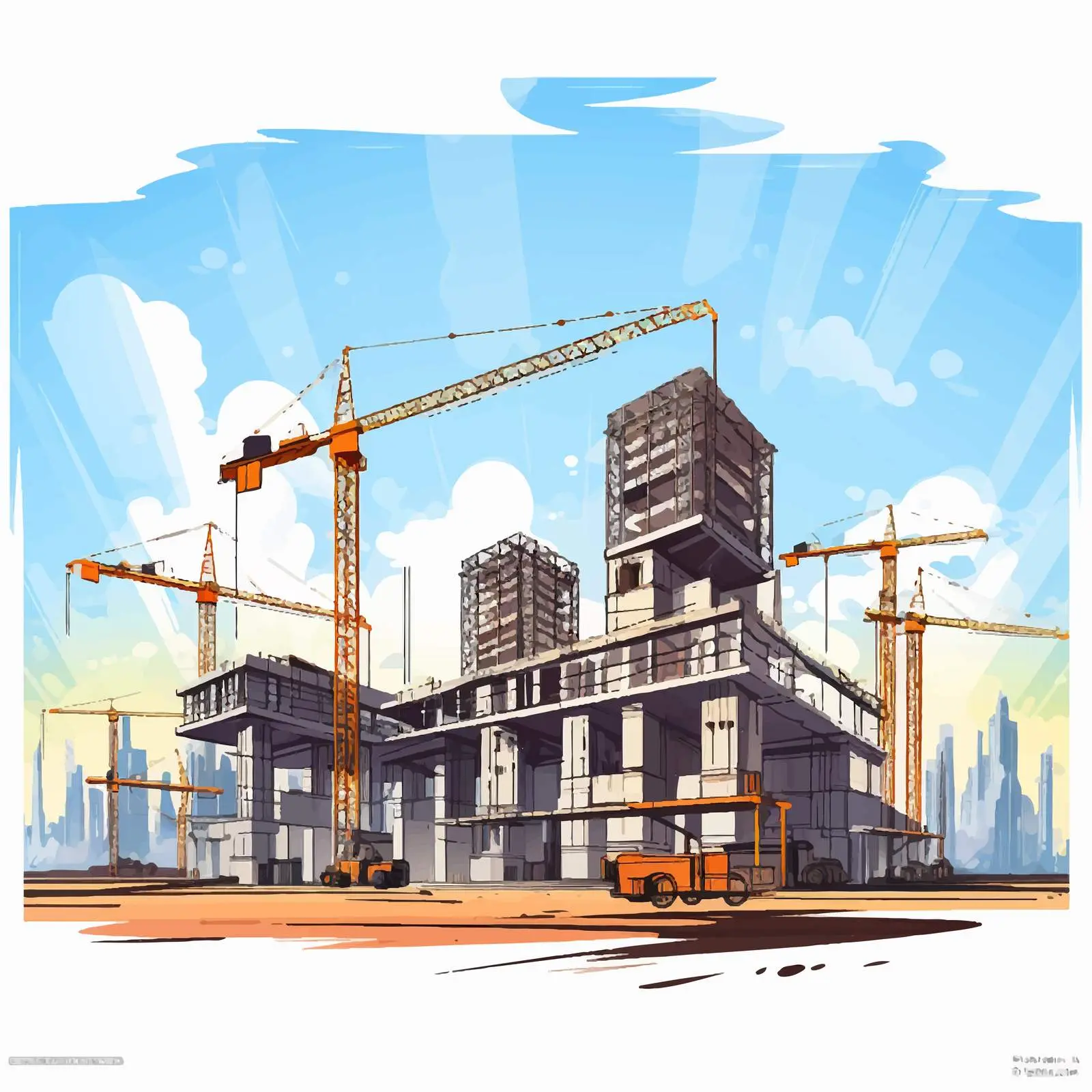 Building Construction Site Background Illustration — free download from Dotvec