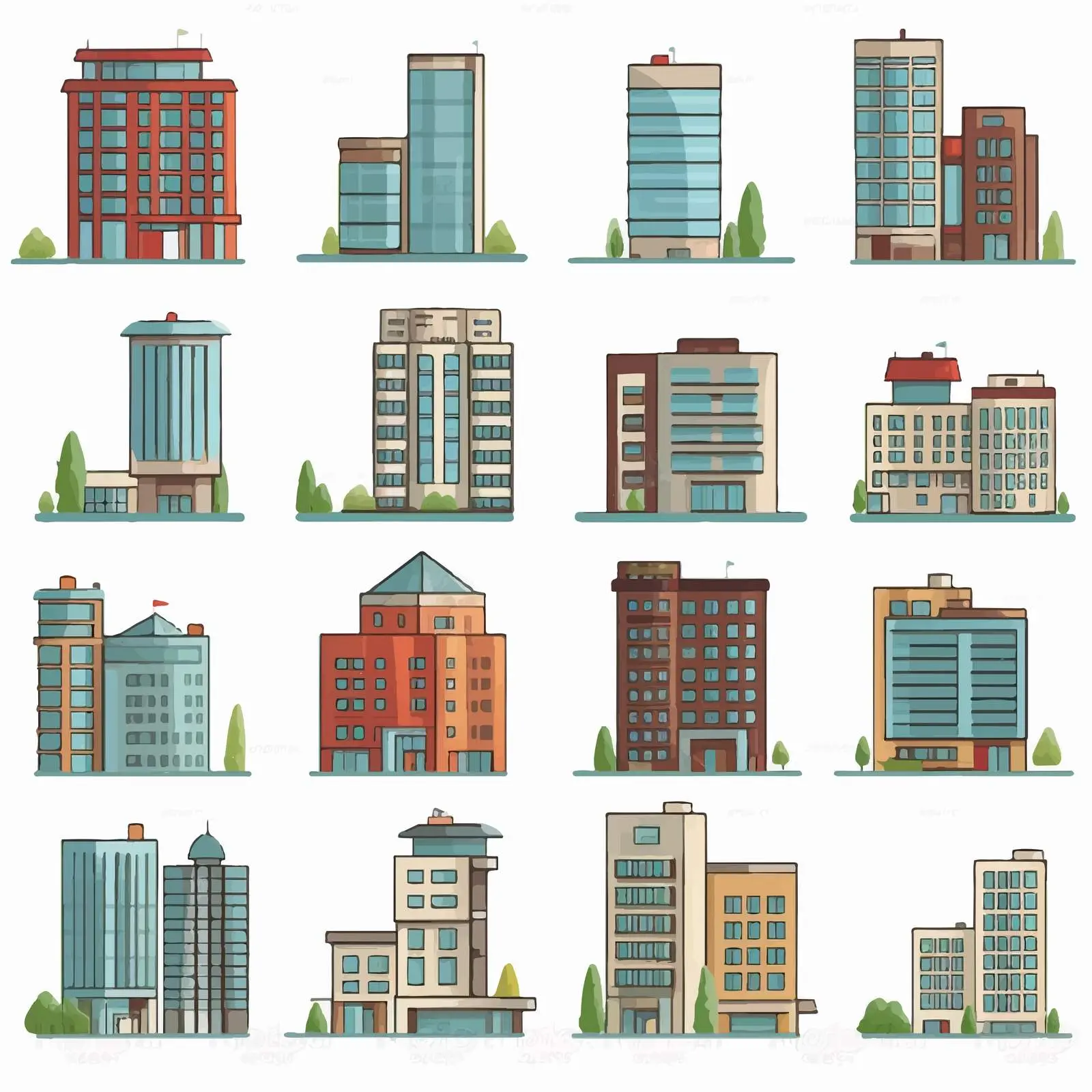 Cartoon Cityscape Icon Vector Illustration — free download from Dotvec