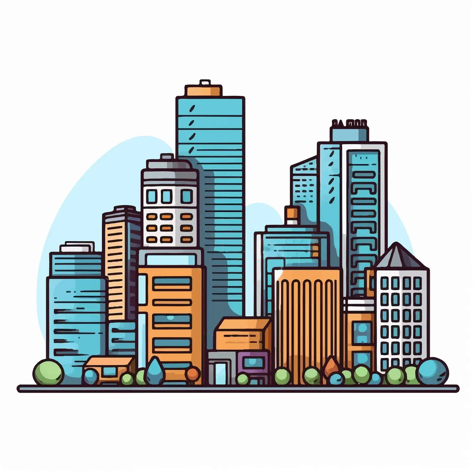 Cartoon Cityscape Isolated Icon Vector Illustration — free download from Dotvec