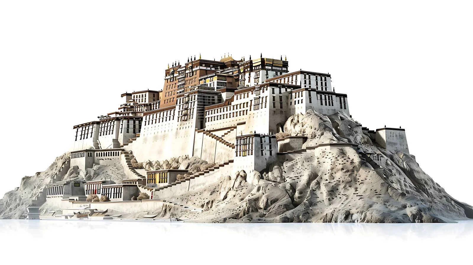 Exquisite 17th Century Potala Palace Architecture – free potala image from Dotvec